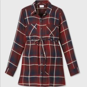 Maternity:Plaid Long Sleeve Tunic, NWOT